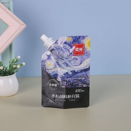 水粉顏料補充劑包裝吸嘴站立袋子異形塑料復合自立袋子定制